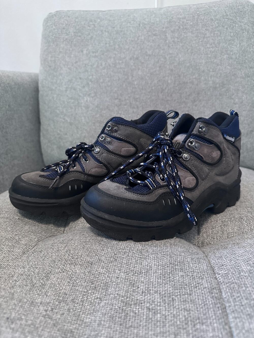 Alpine Design Women 5405A Brown Blue Leather Lace Up Ankle Hiking Boots Size 7.5